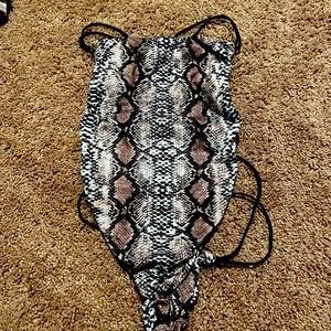 Snake print one piece